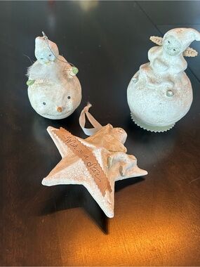 Lot of 3 Nicol Sayre Cannon Falls Primitive Folk Art Christmas Ornaments